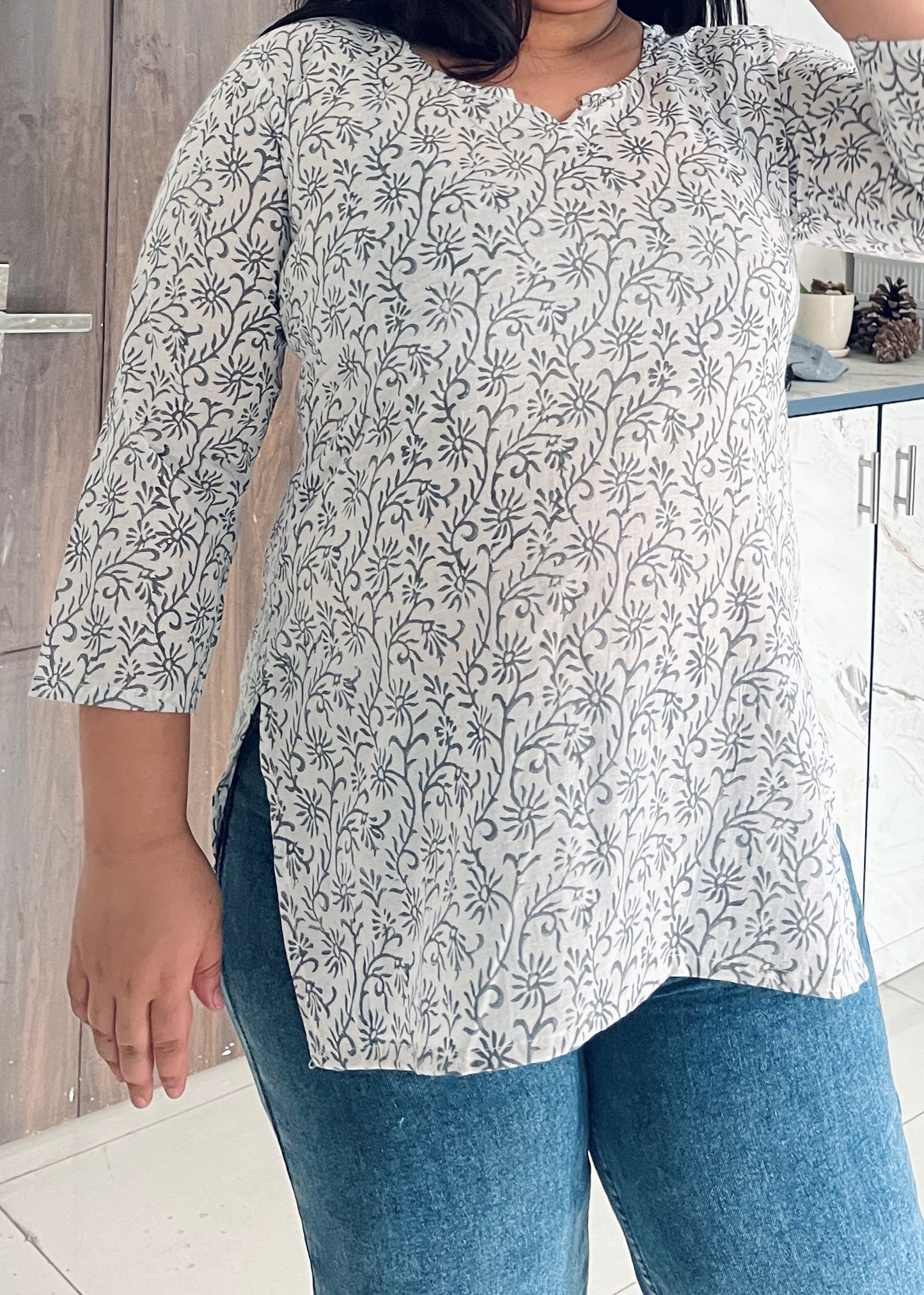 Grey Garden Straight Kurti