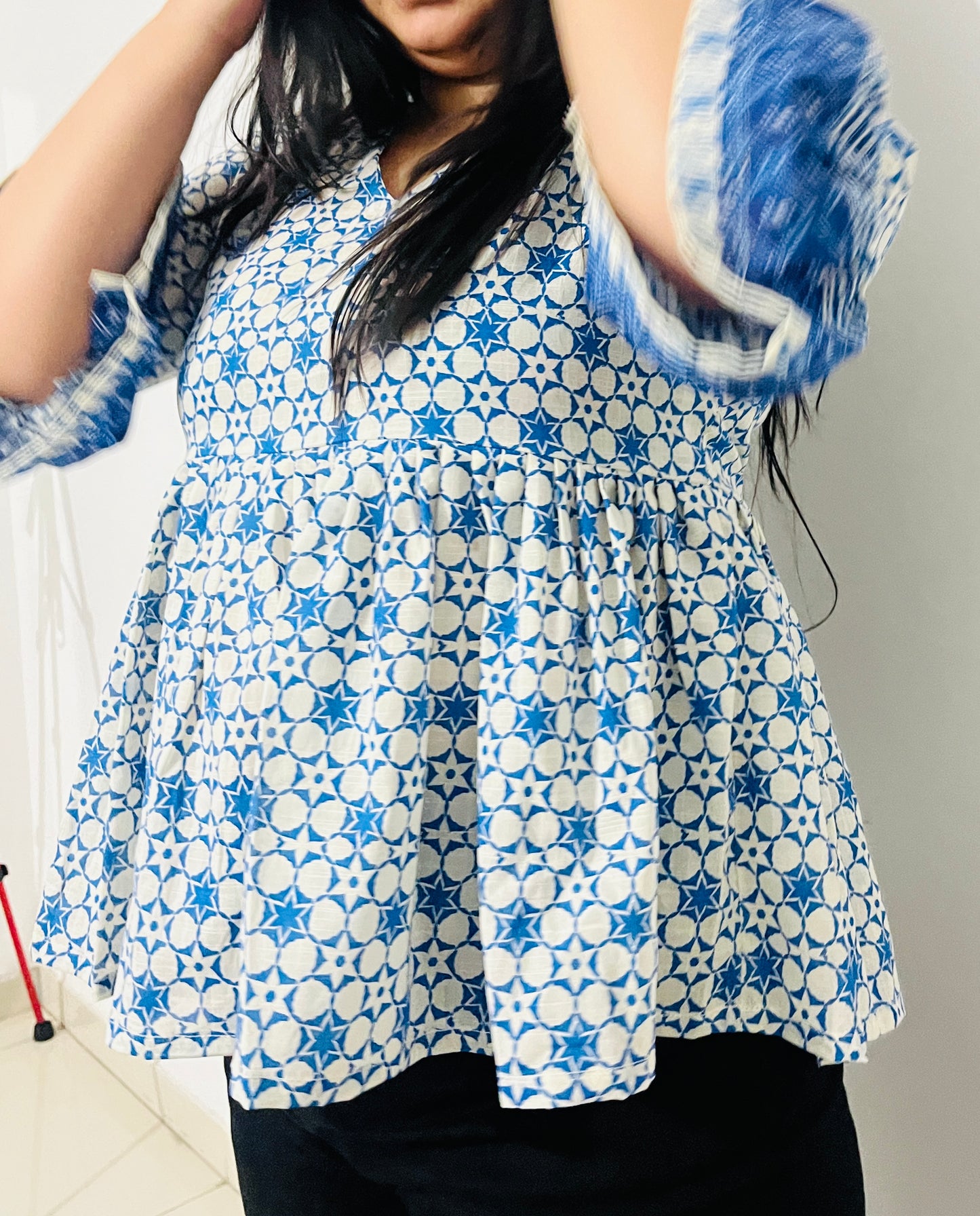 Indigo Firozi Flare Kurti