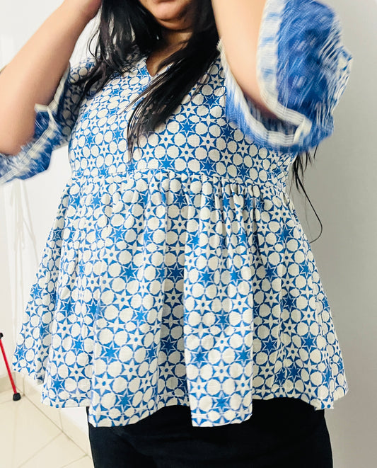 Indigo Firozi Flare Kurti