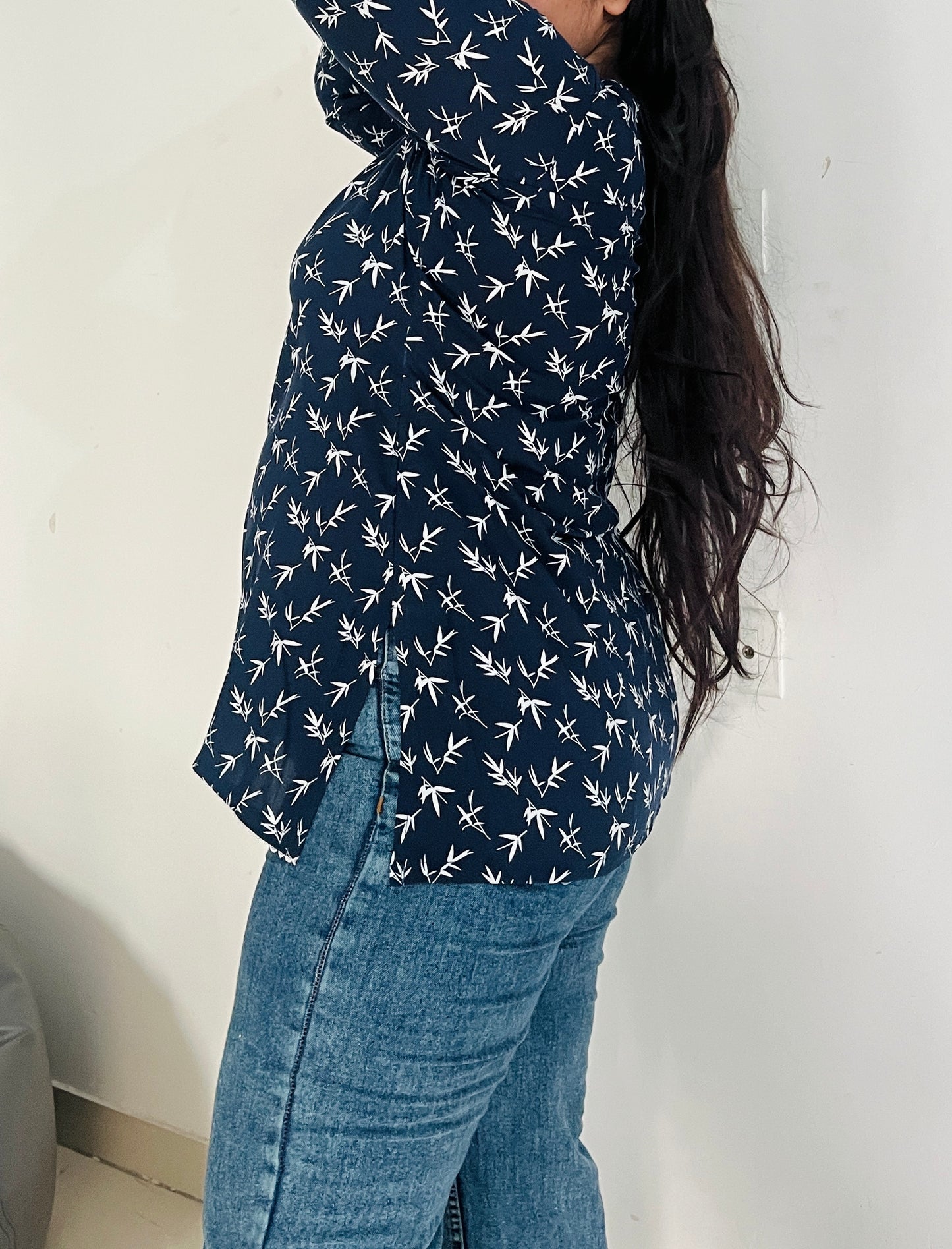 Navy Breeze Cotton Kurti