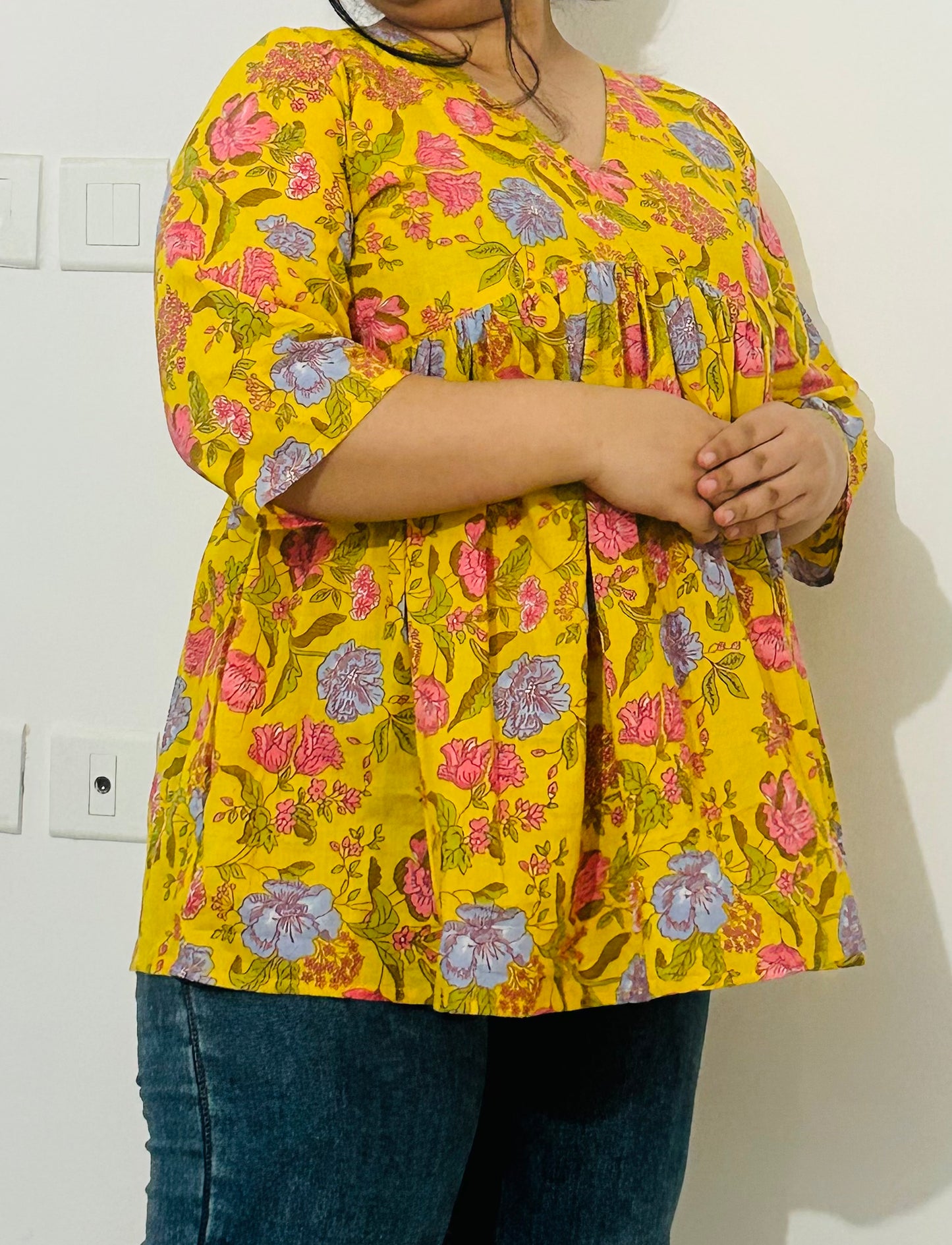 Sunlit Bloom Peplum Kurti