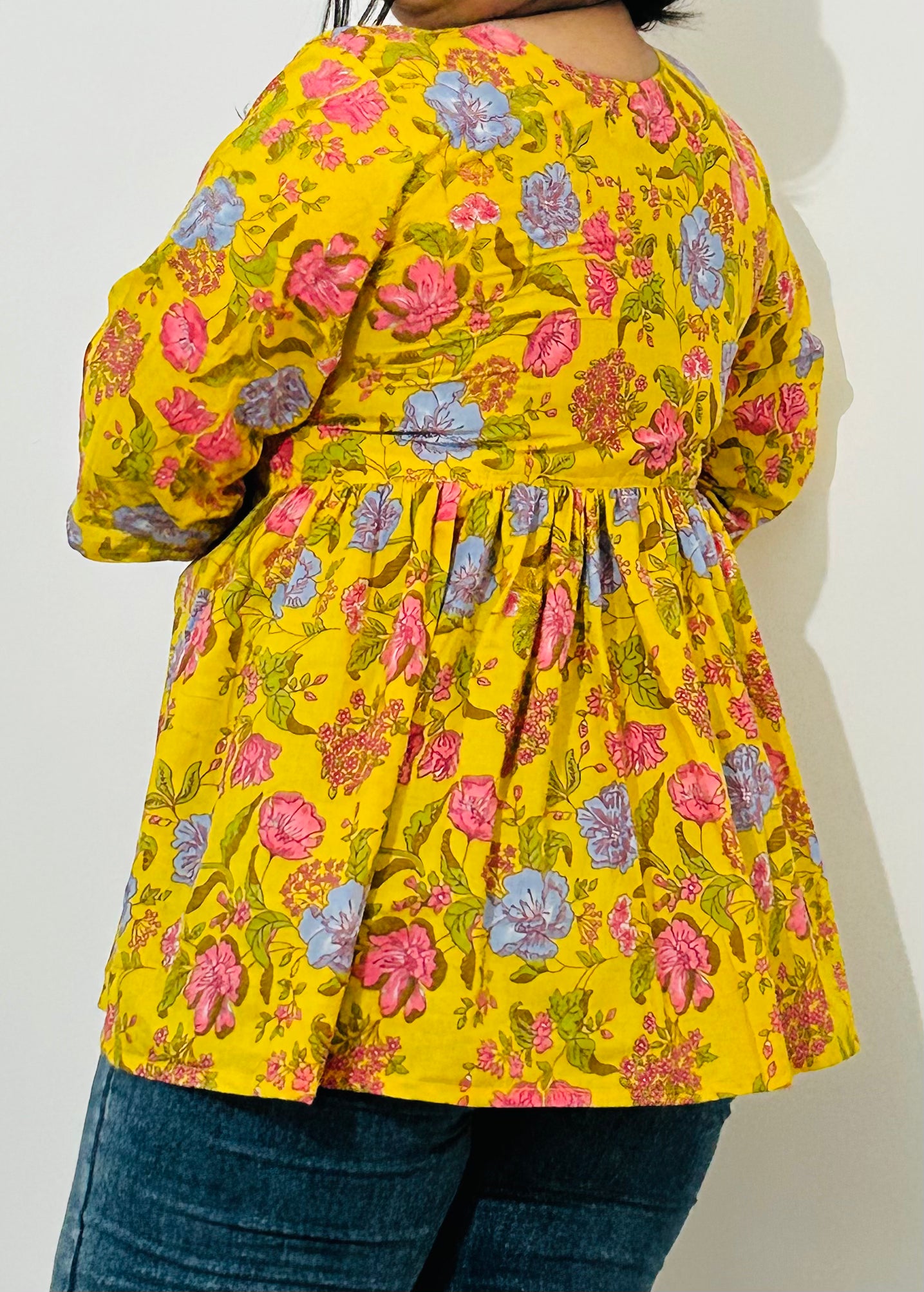 Sunlit Bloom Peplum Kurti