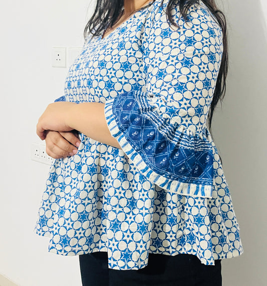 Indigo Firozi Flare Kurti