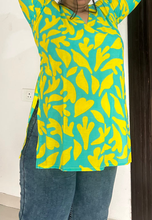 Tropical Vibes Printed Kurti